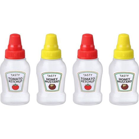 Mini bottiglie di ketchup, contenitori, salsa, condimento Dispenser ketchup portatile scatola di pranzo (1/5)