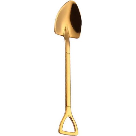Gold stainless steel 304 small shovel spoon gold-plated tableware-- (1/5)