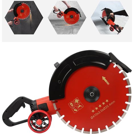 Sierra eléctrica para hormigón con hoja de diamante de 4000 W, ajustable, para cortar hormigón, ranuradora de paredes sin polvo, ideal para cortar piedra, hormigón y granito (hoja de sierra de 410 mm) (1/5)