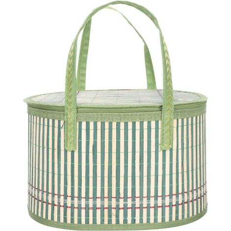 Cestino da picnic in vimini con coperchio, cesto regalo e cesto per frutta intrecciato, decorazione naturale - Crezuo