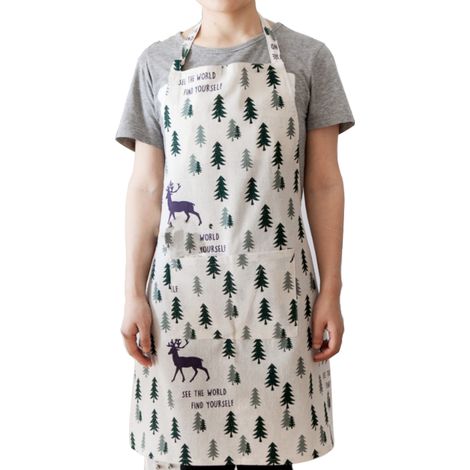 Tablier De Cuisine - Avec Bretelle Réglable Et Poche - Pour Cuisiner Barbecue Jardin Ménage - 1 Pièce (1/5)