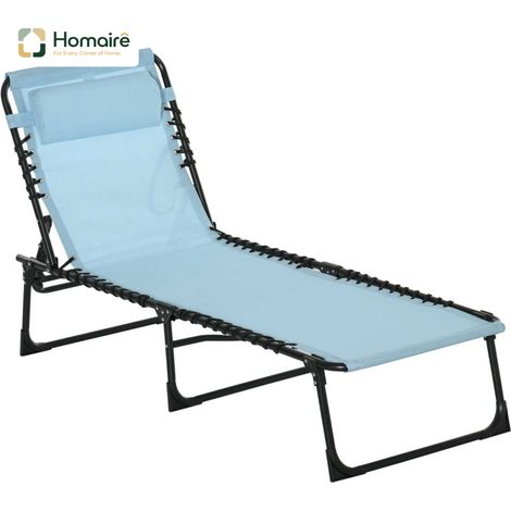 HOMAIRE Sonnenliege klappbar avec revêtement respirant et cadre en métal