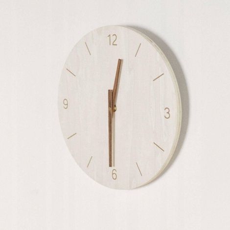 Today Simplicity Wanduhr Beige aus Sperrholz 30 cm