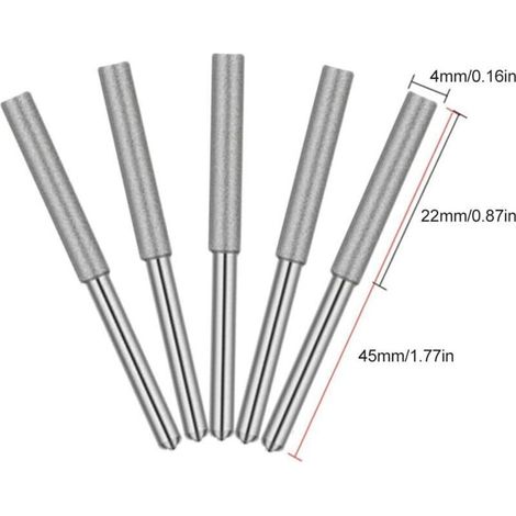 Cuchilla de afilado para motosierra – Cabezales de afilado de diamante, 4 mm, juego de 5 – Alta precisión y larga vida útil
