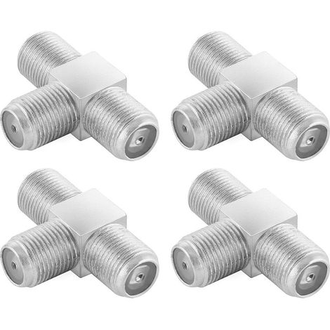 Répartiteur Antenne TV - T Coaxial 3 Prises Femelles F - Pour Signal Satellite TV - 1 Pièce (1/3)
