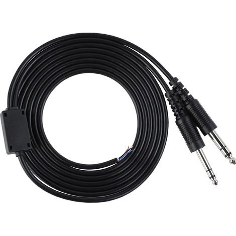 Câble de remplacement DIY de 2 m pour casque audio d'aviation, prise double GA 6,35 mm (1/4"). (1/5)