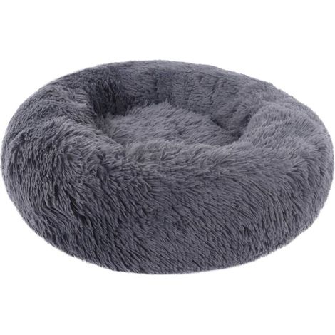 Apaisant Panier Chat Lit Panier pour Animal Domestique pour Chats et Petits Chiens Coussin pour lit de Chat Lit Donut Chien Convient 40 cm (Lot de 1)Dark Grey (1/4)