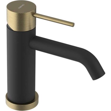 Sapho Ultrasan - Grifo monomando para lavabo, negro mate/oro mate UT002VBG (1/4)
