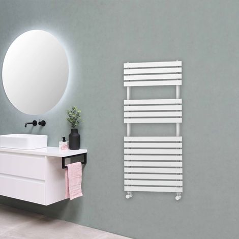 Delta Flat Panel Towel Rail - White - 1106 x 500mm (1/2)