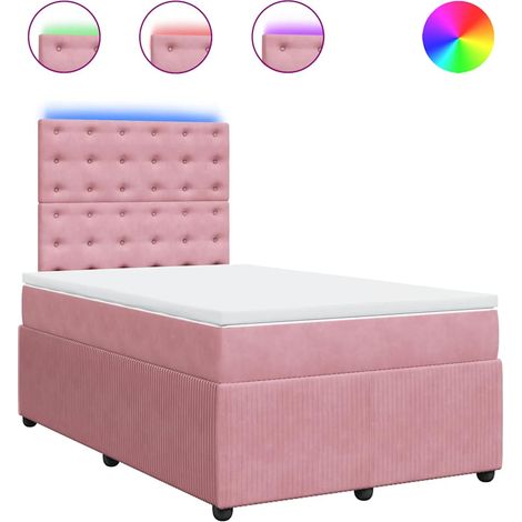 Maison Exclusive - Giroletto a Molle con Materasso Rosa 120x200 cm in Velluto (1/5)