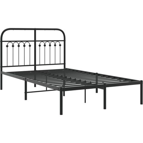 Estructura cama sin colchón con cabecero metal negro 120x190 cm vidaXL
