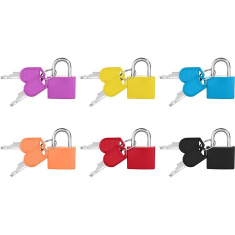 6PCS Petit Cadenas à Bagage, Mini Cadenas avec 2 Clés, Multicolore Cadenas Valise pour Voyage/Valise/Casiers (30x23cm) (1/5)