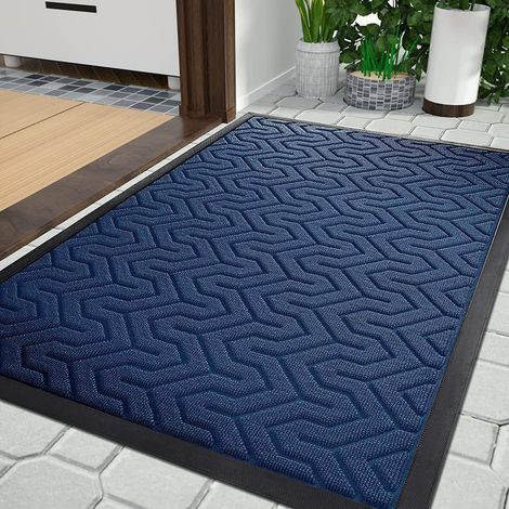 Paillasson pour porte d'entrée - Résistant - Pour toutes les saisons - Pour l'entrée de la maison, le garage et le jardin - Caoutchouc naturel antidérapant - Couleurs résistantes - 92 x 61 cm (1/5)