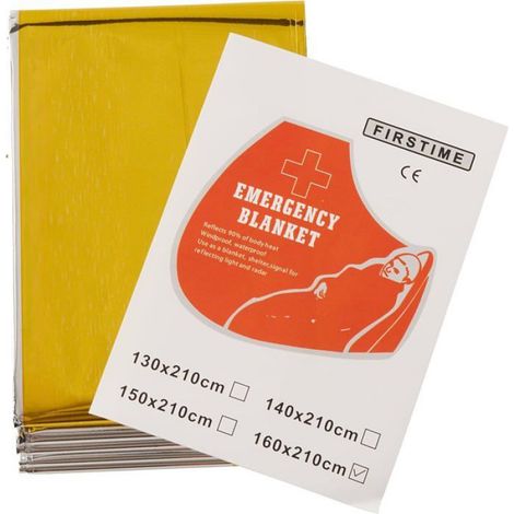 Couvertures de survie thermiques – Lot de 10 (210 x 160 cm) – Adaptées aux premiers secours, aux activités de plein air, etc (1/4)