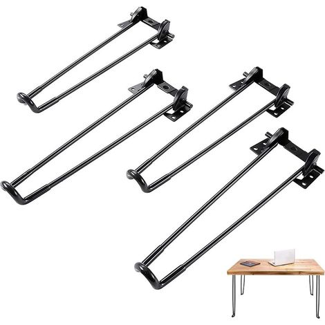 Klappbare Tischbeine, 4-teiliges Set, 42 cm hoch, klappbare Beine im Haarnadelstil, hohe Tragfähigkeit, einfach zu montieren, klappbare Couchtischbeine. (1/5)