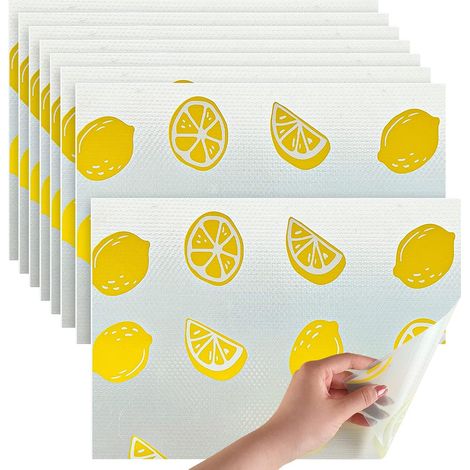 Alfombrillas lavables para refrigerador (8 unidades), reutilizables, 30 x 45 cm, antibacterianas, antimanchas, antideslizantes para cajones de cocina y armarios (1/5)