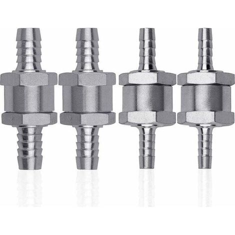 4 Pcs Clapet Anti-retour Gasoil en Alliage d'aluminium, 6/8/10/12mm Clapet de Carburant avec Flèche pour Essence Diesel Voiture Bateau Moto (1/4)