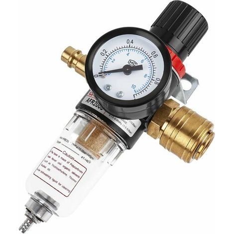 1/4, 1/4 Air Regulator - Air Filter - Moisture Compressor - Water Oil Separator - Pressure Regulator - Lubricator for Compressor and Air Tools (1/5)