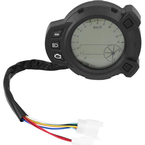 LCD digital speedometer motorcycle odometer tachometer gauges 7 colour counter suitable for BMS125. (1/5)