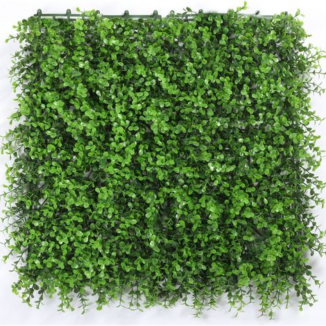 Setos artificiales para pared (paquete de 4), pantallas de privacidad para jardín, fondo de pared de césped artificial, protección UV, 50 cm x 50 cm (1/5)