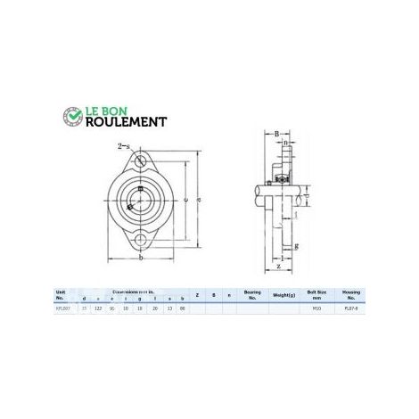 Palier aluminium KFL007