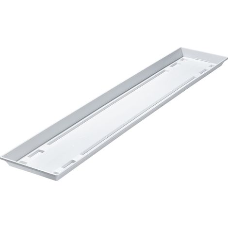Geli – Soucoupe pour jardinière STANDARD – Blanc, plastique PP, L 80 x l 15,5 x H 3 cm