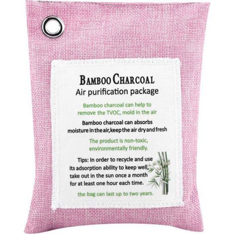 1 Sac purificateur d'air, bambou, charbon actif, rose, voiture, placard (1/5)