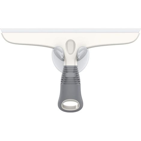 Raclette en Silicone avec Support Ventouse,Raclette Polyvalente pour Vitre,Fenêtre, Porte de Douche, Salle de Bain,Raclette Tout Usage, Blanc et Gris (1/3)