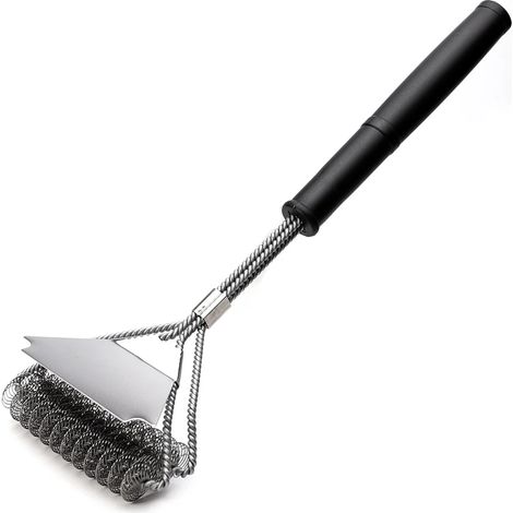 Brosse de sécurité pour barbecue sans balais. Nettoyant en acier inoxydable antirouille. Accessoires de barbecue de qualité supérieure - AquaForge (1/5)