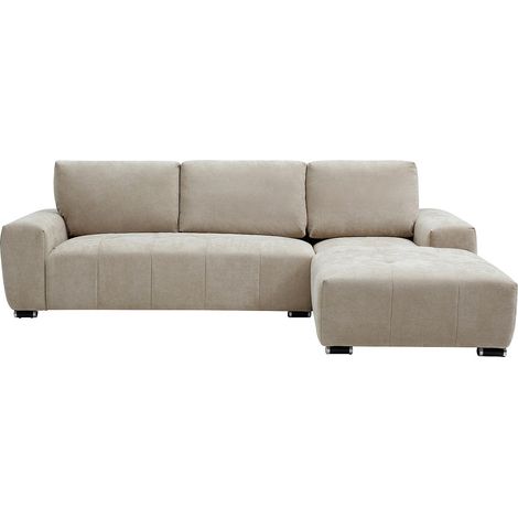Canapé d'angle droit en tissu beige MICHELIA (1/4)