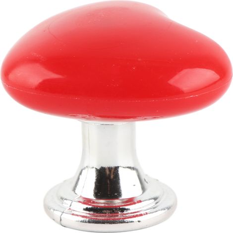 Bouton de chasse d'eau coeur plastique massif universel rouge remplacement poignée meuble salle de bain 50x38x42mm 20g (1/5)