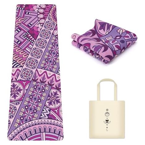 Portable Foldable Suede Yoga Mat 1.5mm Fitness Mat for Travel Sport Pilates Exercise Comfort (183cm x 61cm) (1/5)