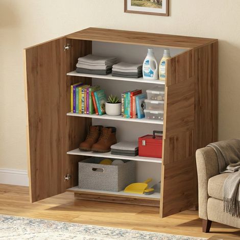 Dmora - Armario multiusos 2 puertas Zulimo, Armario multifuncional, Armario de 2 puertas, 120x44h126 cm, Roble (1/5)