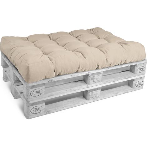 Beautissu – Coussin palette 120x80cm – 15cm d'épaisseur – 100% polyester – Confort intérieur et extérieur – Lavage à la main