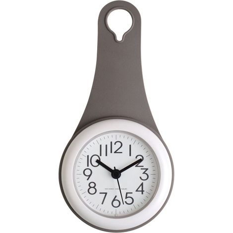 Réveil de salle de bain élégant - Réveil silencieux - Minuteur de cuisine à ventouse - Mini réveil pour la maison - Réveil original - gris (1/5)