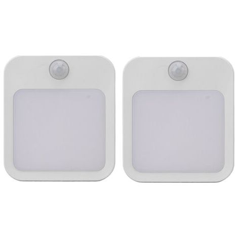 BUNTHAUS Mini veilleuse LED blanche chaude avec capteur de mouvement, 2 pièces, veilleuse à luminosité réglable, prise ue 110-220V (1/5)