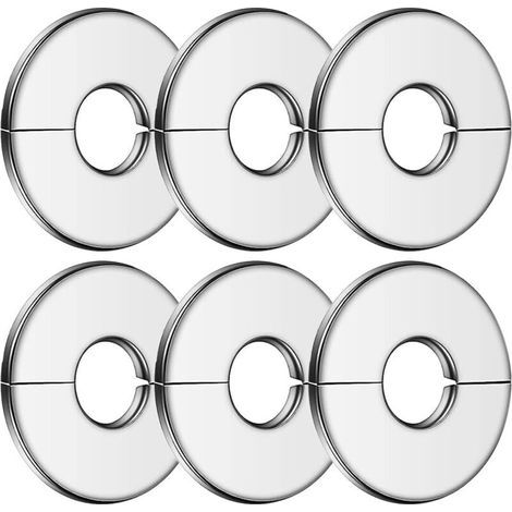 6 Pièces Cache Tuyau Radiateur Acier Inoxydable. 34mm Rosace de Robinet Argent. Cache Tuyau Plomberie. Soupape Cache Tuyau. pour Douches. Tuyaux. Robinets. Radiateurs. Conduites d'eau (1/5)