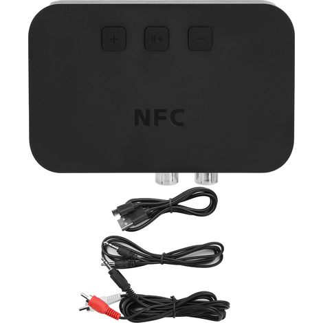 Récepteur audio Bluetooth NFC 5.0 sans fil, A2DP, prise jack AUX 3,5 mm, RCA, adaptateur audio stéréo USB pour haut-parleurs de voiture. (1/5)