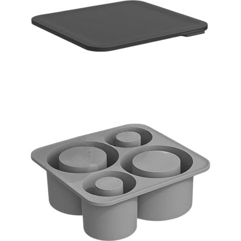 à glaçons en silicone avec couvercle – 4 grands cylindriques, sans (1/5)