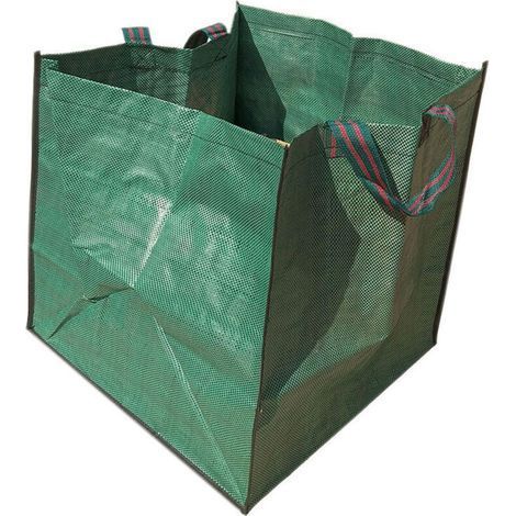 Quadratischer Gartenabfallsack 270 l – 65 x 65 x 65 cm – Grün – Strapazierfähig und auslaufsicher – Für Gartenabfälle und Äste (1/5)