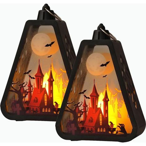 2 lanterne décorative pour Halloween, lanterne LED portable, suspension citrouille, lanterne citrouille décorative (1/5)