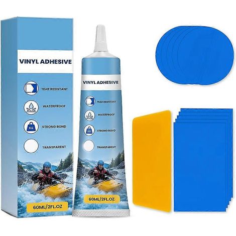 Kit de réparation pour matelas pneumatiques, revêtements de piscine en vinyle, lits gonflables, spas et bateaux pneumatiques - JBMEDIA (1/4)