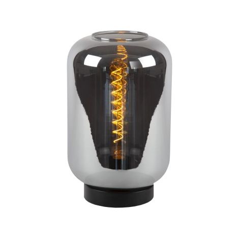 Lampada da tavolo Joanet Lucide vetro fumé nero E27