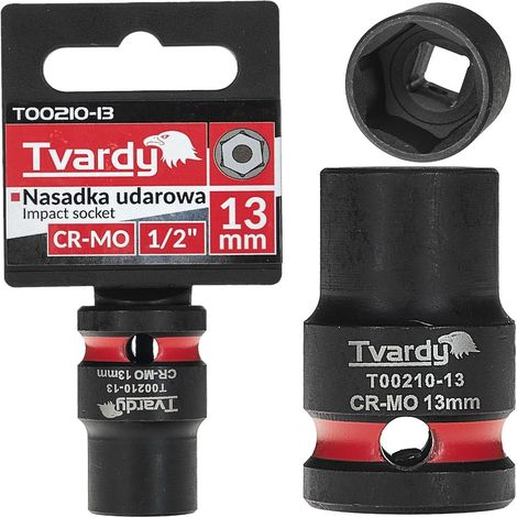 Vaso de impacto de 1/2" y 6 puntas, 13 mm, CR-MO (10/200) (1/4)