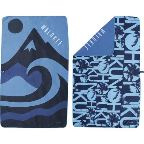 Asciugamano da viaggio in microfibra blu 145 cm x 90 cm per gite in piscina (1/5)