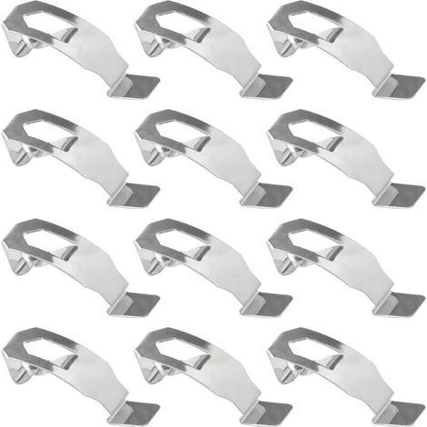 12 Pack Art Backplate Mounting Clips, Metal Spring Clips for Hanging Pictures, Silver Metal Spring Clips for Hanging Artwork and Photos (1/5)