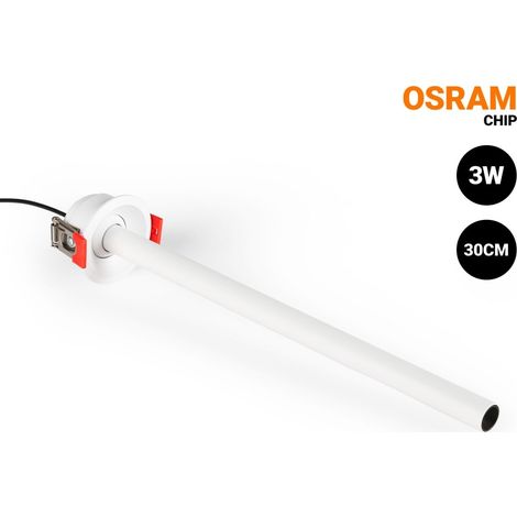 Foco De Techo LED Empotrable 3W - Extensible 300mm - Orientable - Blanco (1/5)