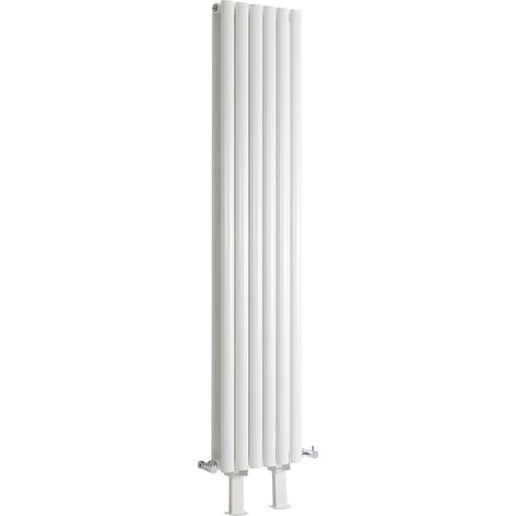Hudson Reed Vitality - Radiateur Vertical sur Pieds Blanc à Double Cœur de Chauffe - 160cm x 35.4cm