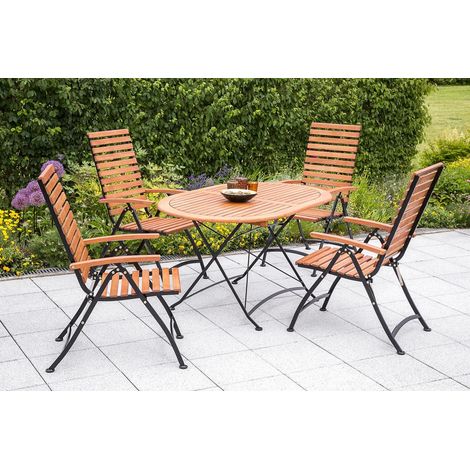 Schlossgarten Set 5tlg 4 Sessel Tisch oval 140x90cm