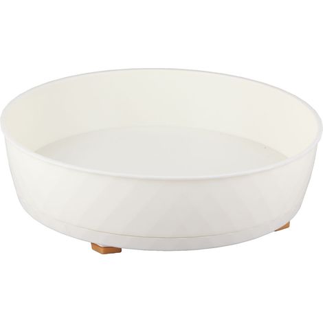 Plateau tournant de cuisine 360° blanc, plateau rotatif anti-dérapant pour rangement d'épices, organisateur multifonction pour réfrigérateur, comptoir ou placard. (1/5)